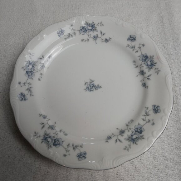 Johann Haviland Bavaria Germany Blue Floral Design 6" Bread Plates Set Of 4 VTG - Picture 4 of 6